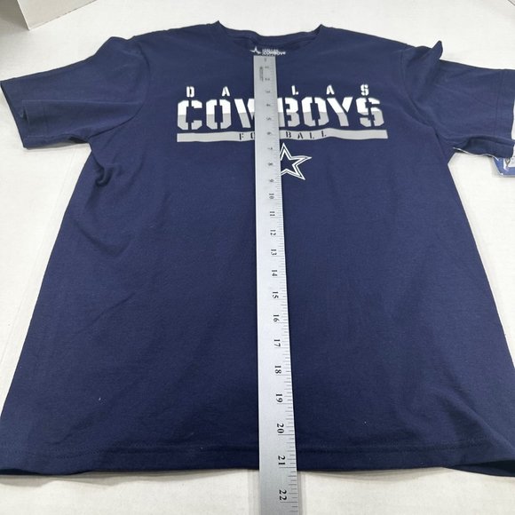 Dallas Cowboys Youth Large 16-18 Tee Shirt Short Sleeve Blue New With Tags - Picture 12 of 13
